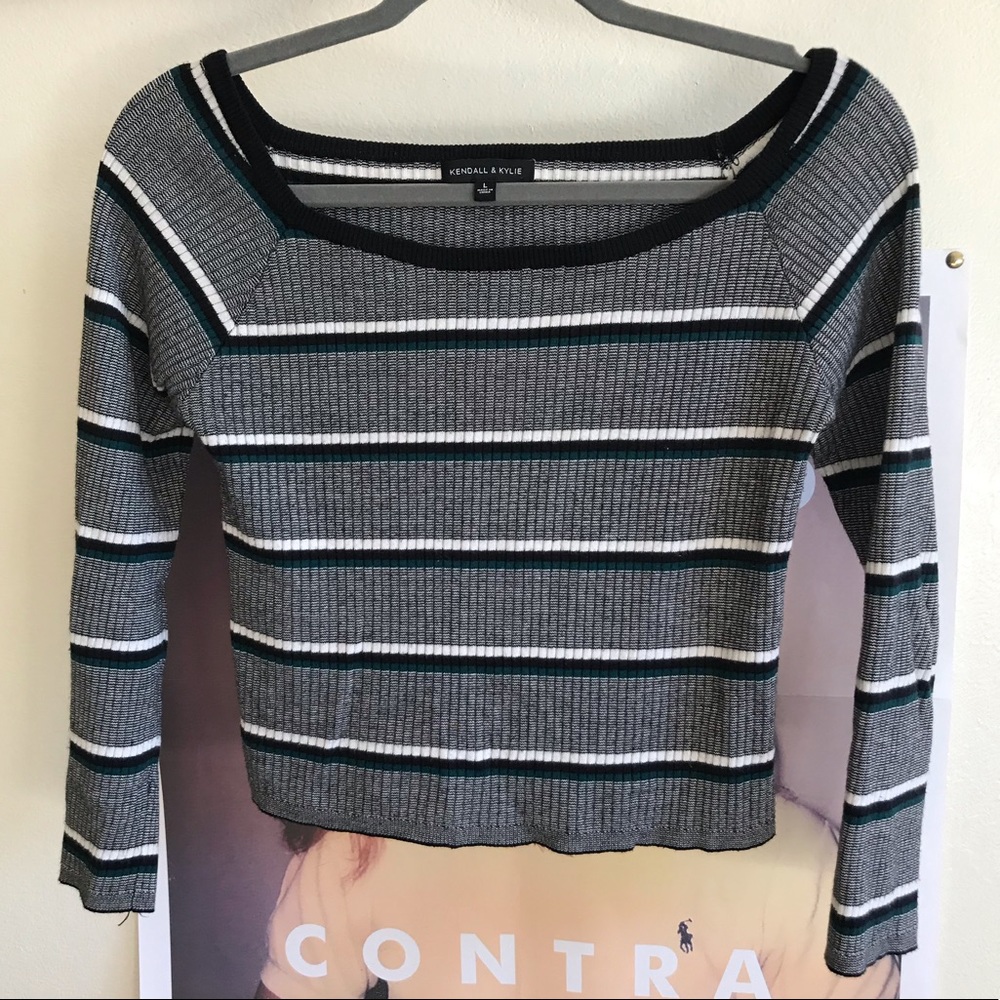 Striped riveted sweater